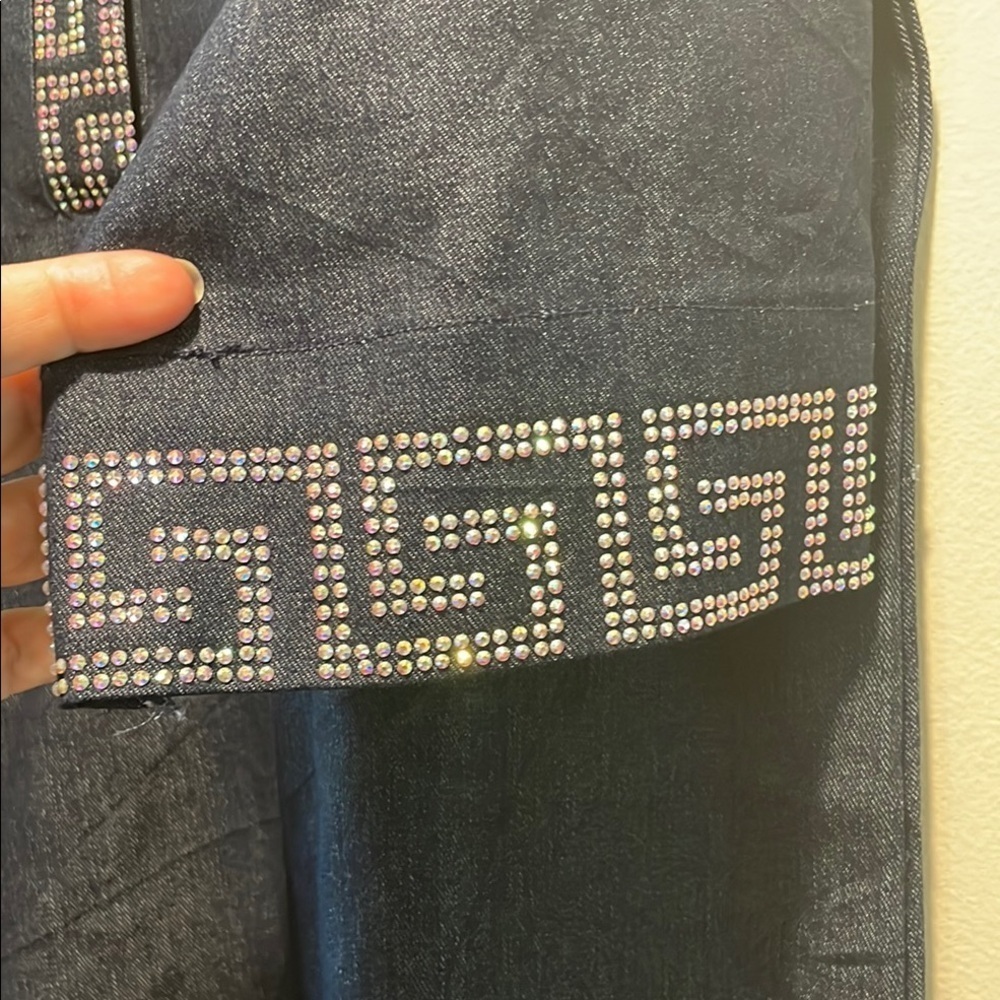 Navy Blue Tunic Designer Inspired Dress with Silver Accents - Picture 4 of 12